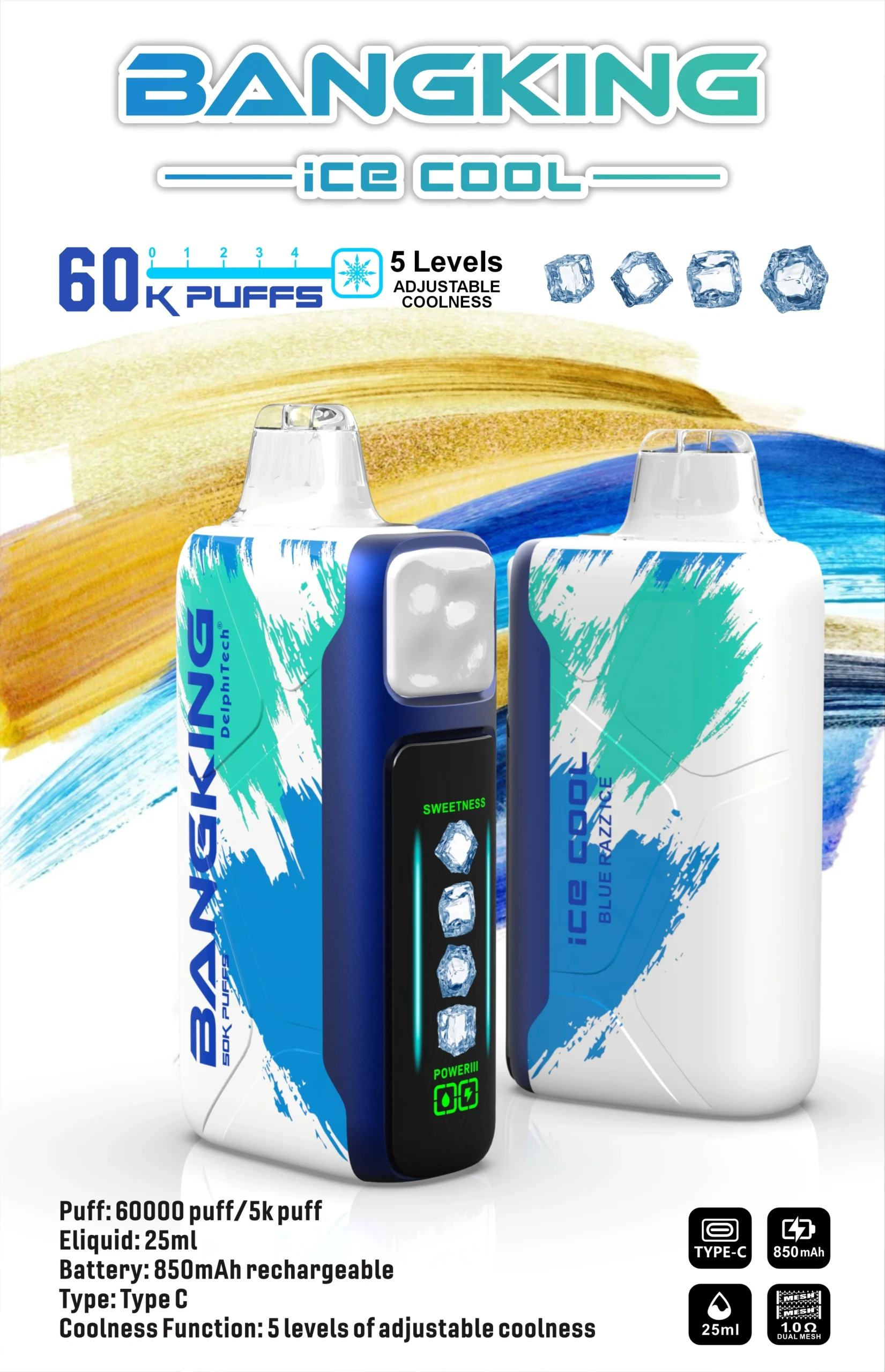 拋棄式電子煙口數與續航真相:12000 到 60000 Puffs 怎麼選|蒸氣船長 5 Bangking Ice Cool 60000 Puffs 拋棄式電子煙