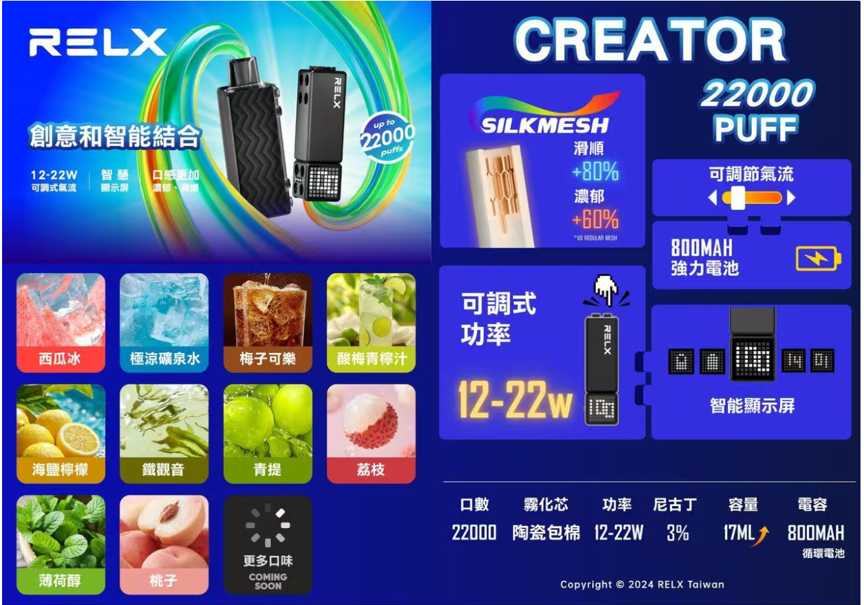 拋棄式電子煙口數與續航真相:12000 到 60000 Puffs 怎麼選|蒸氣船長 3 RELX Creator 22000 口積木電子煙